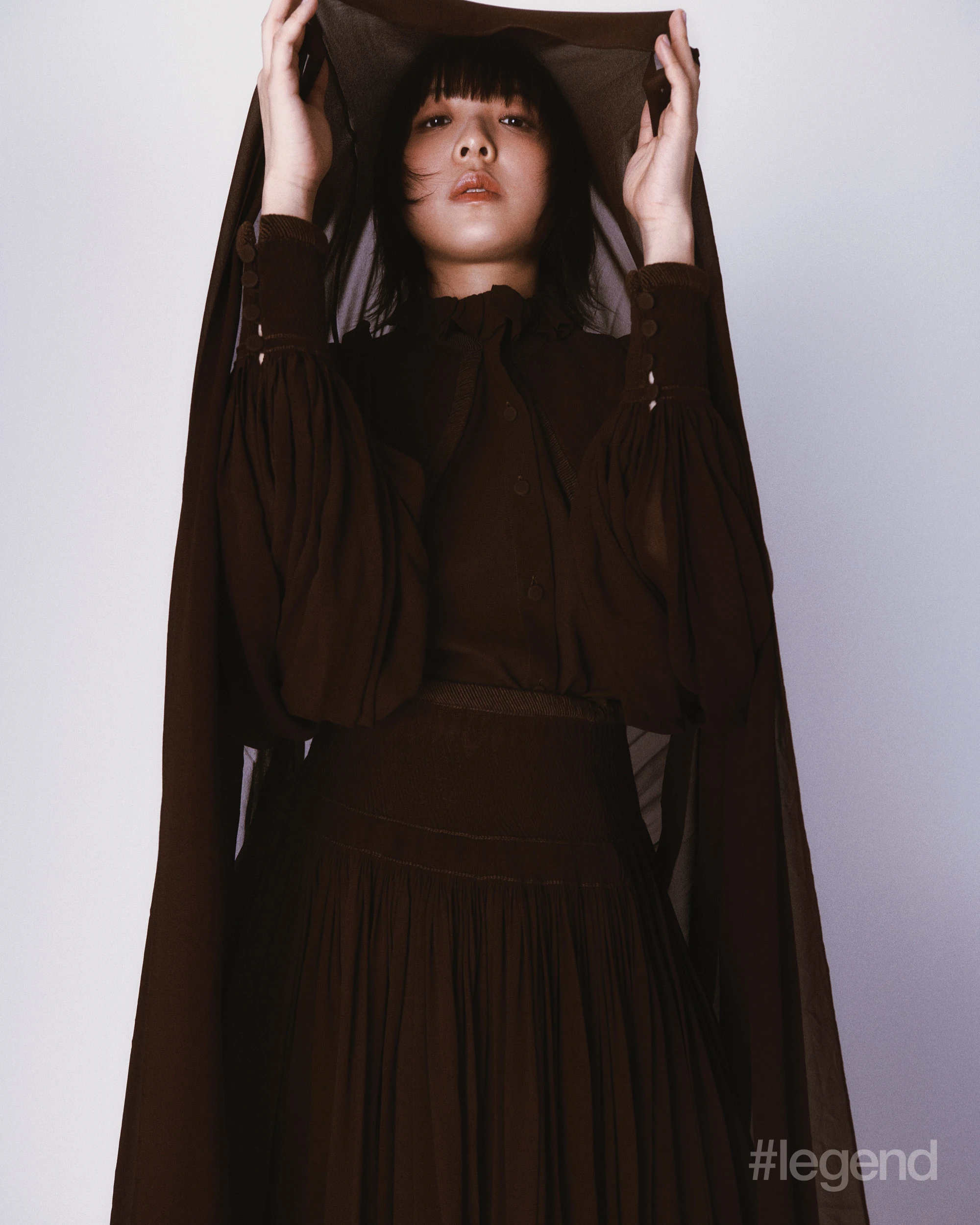 Brown shirt, vest and skirt _ Loro Piana