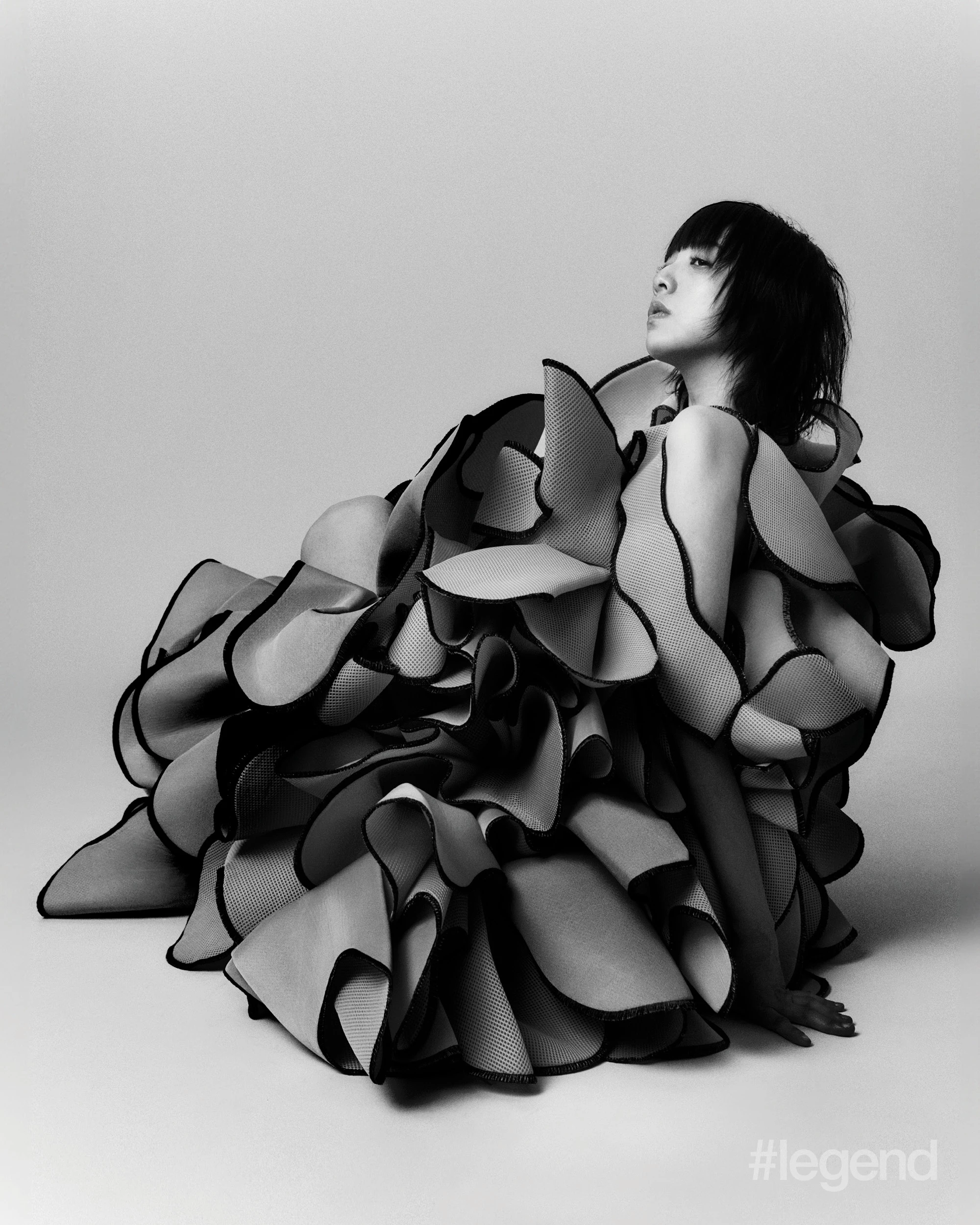 Blue ruffled dress _ Ryunosukeokazaki