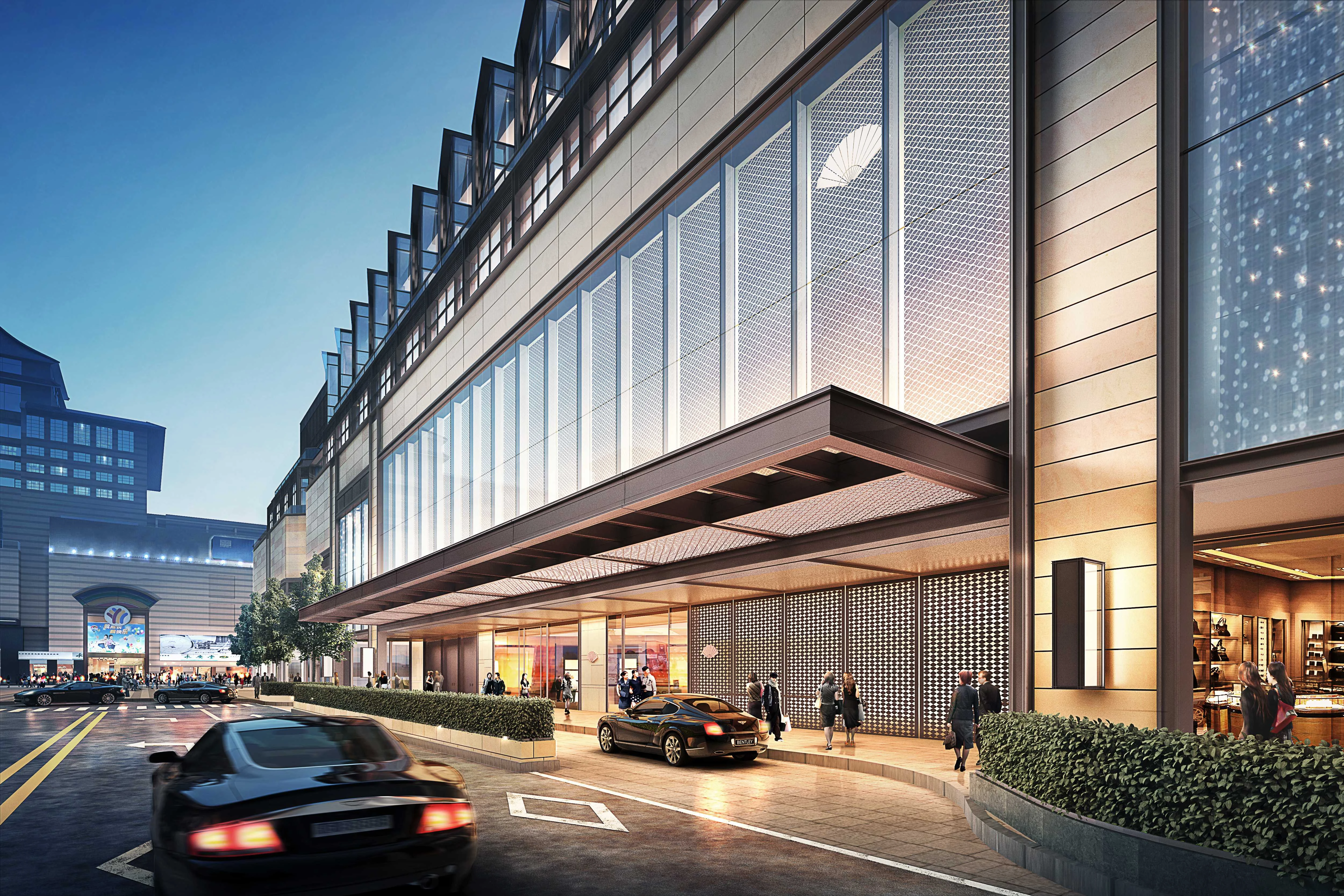 The Mandarin Oriental, Wangfujing, Beijing, occupies the top two floors of WF Central.