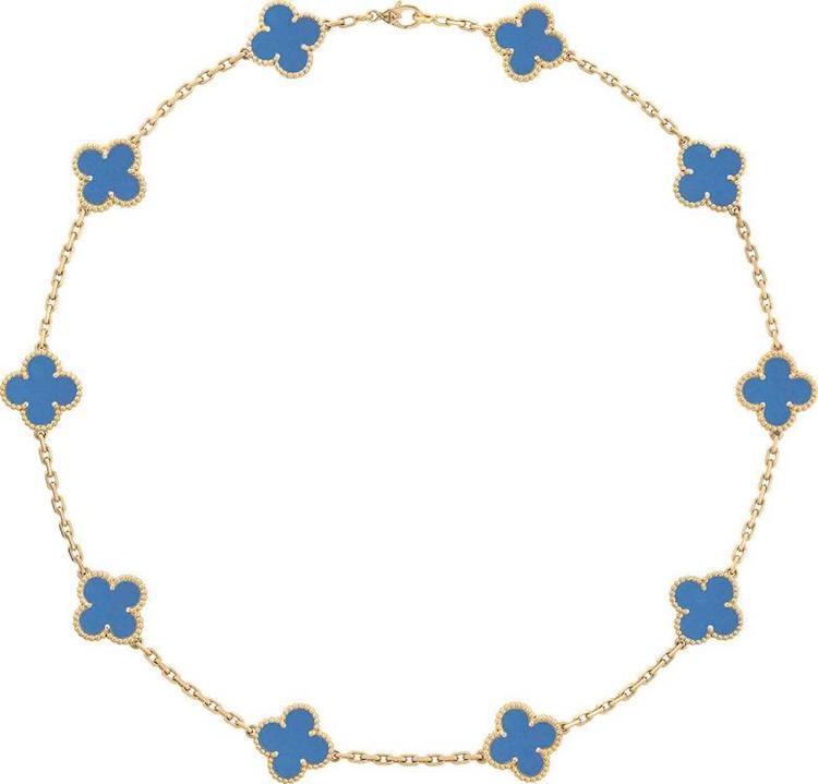 Van Cleef & Arpels Blue Agate 10-motif necklace