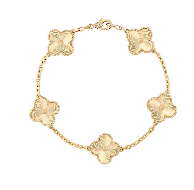 Vintage Alhambra Guilloche 5-motif bracelet